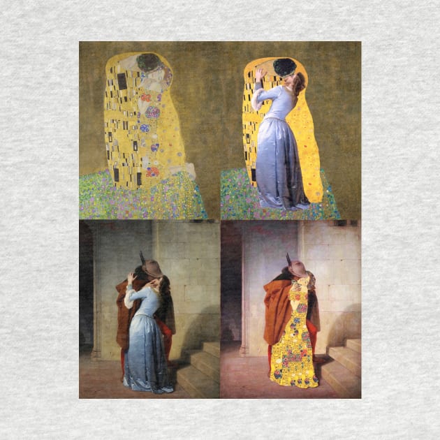 Klimt & Hayez kiss pop art by Illusory contours